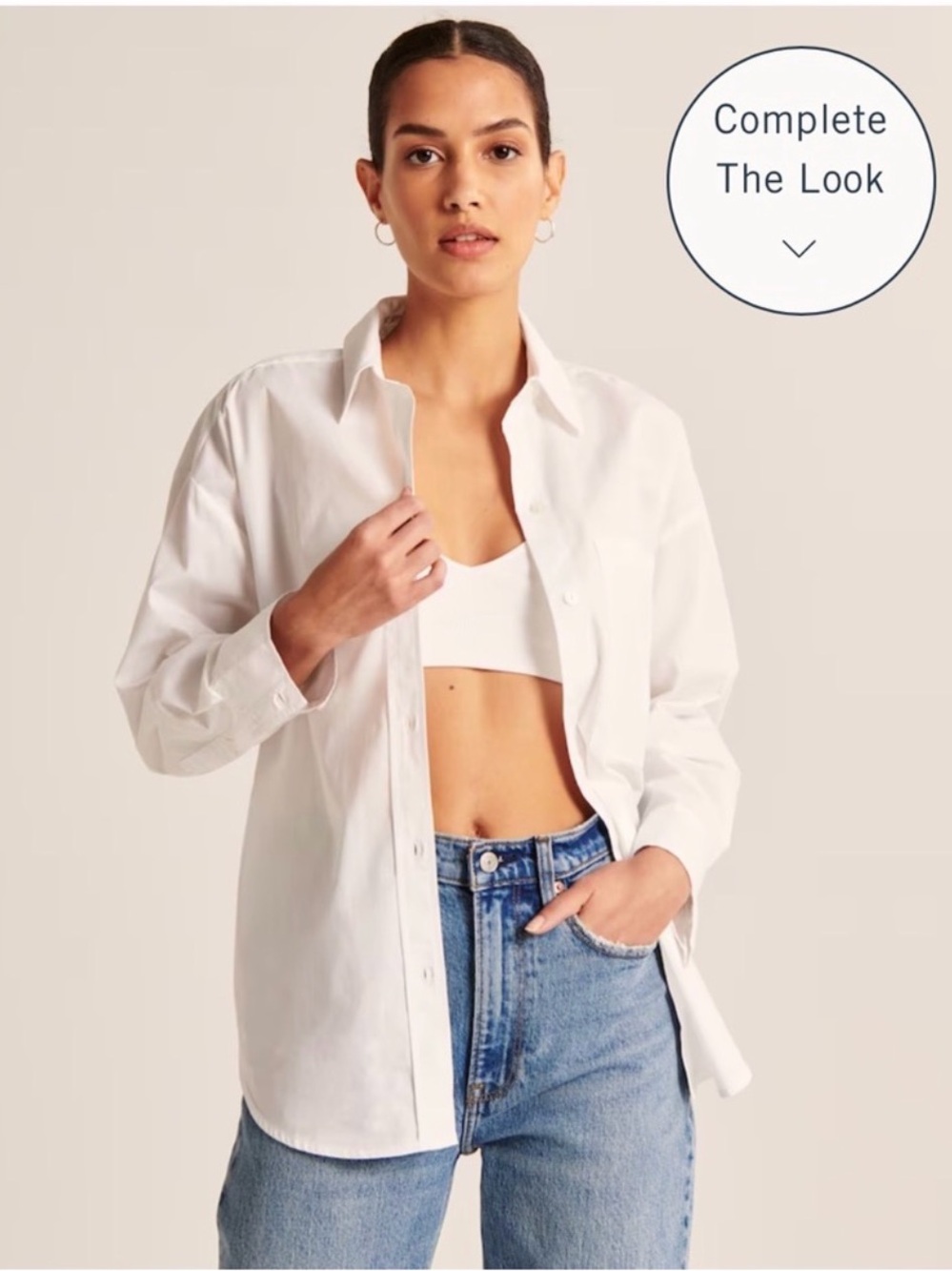 Abercrombie Oversized White Button-Down Shirt